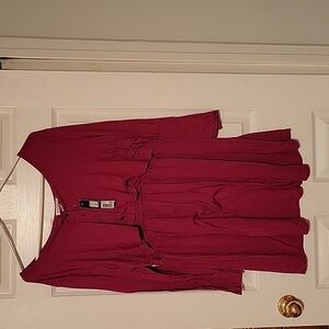 Times Two 3/4 sleeve breast feeding shirt new magenta color